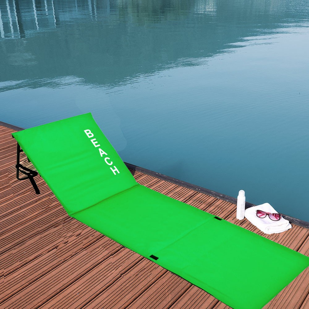 Covoras plaja cu spatar si buzunar, Pliabil, Verde, 158 x 56 cm 158 pret redus imagine 2022 3