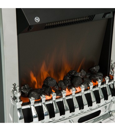 Semineu electric, 1000/2000 W, Argintiu