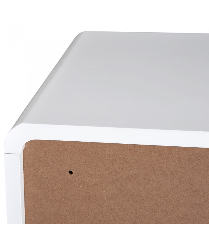 Noptiera, MDF, Alb lucios+gri+natur