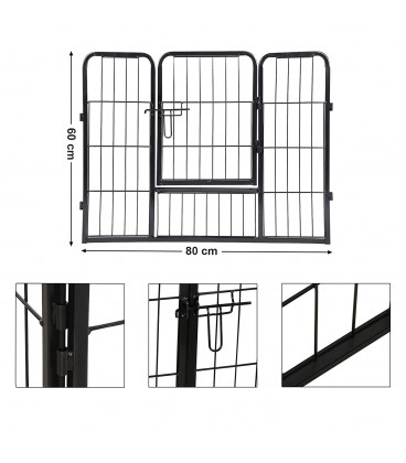 Tarc animale de companie, Pliabil si portabil, Negru, 77 x 60 cm