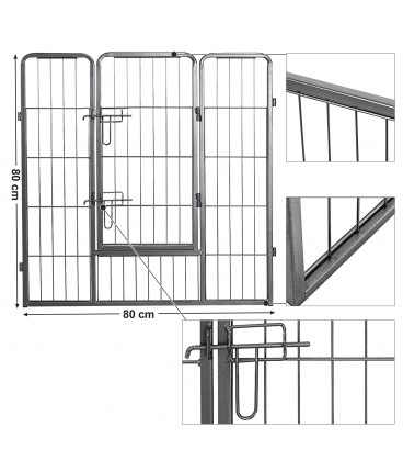 Tarc animale de companie, Negru, 80 x 80 cm