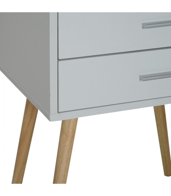 Noptiera cu 2 sertare, Gri+natur, 48x40x60 cm