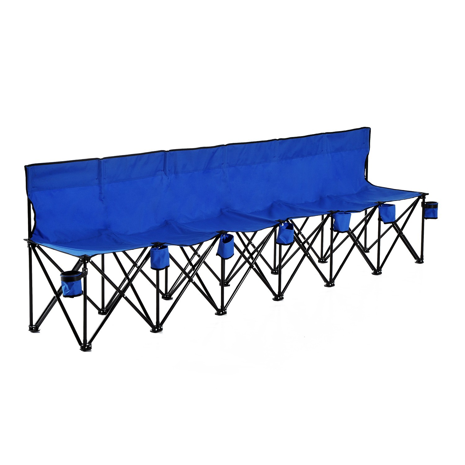 Banca camping picnic-petreceri , 6 locuri, Pliabil, Albastru Albastru pret redus imagine 2022 2