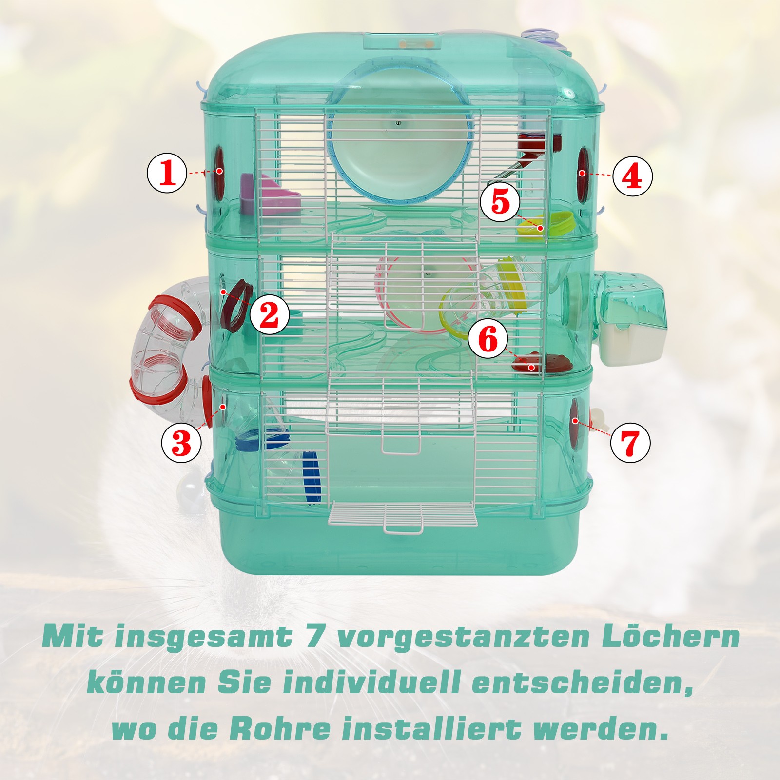 Cusca animale mici-hamsteri cu accesorii Verde accesorii pret redus imagine 2022 6