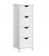 Dulap baie ingust cu 4 sertare pentru living/dormitor/hol, Adanc si spatios, Alb, 30 x 30 x 82 cm