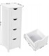Dulap baie ingust cu 4 sertare pentru living/dormitor/hol, Adanc si spatios, Alb, 30 x 30 x 82 cm