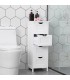 Dulap baie ingust cu 4 sertare pentru living/dormitor/hol, Adanc si spatios, Alb, 30 x 30 x 82 cm