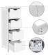 Dulap baie ingust cu 4 sertare pentru living/dormitor/hol, Adanc si spatios, Alb, 30 x 30 x 82 cm
