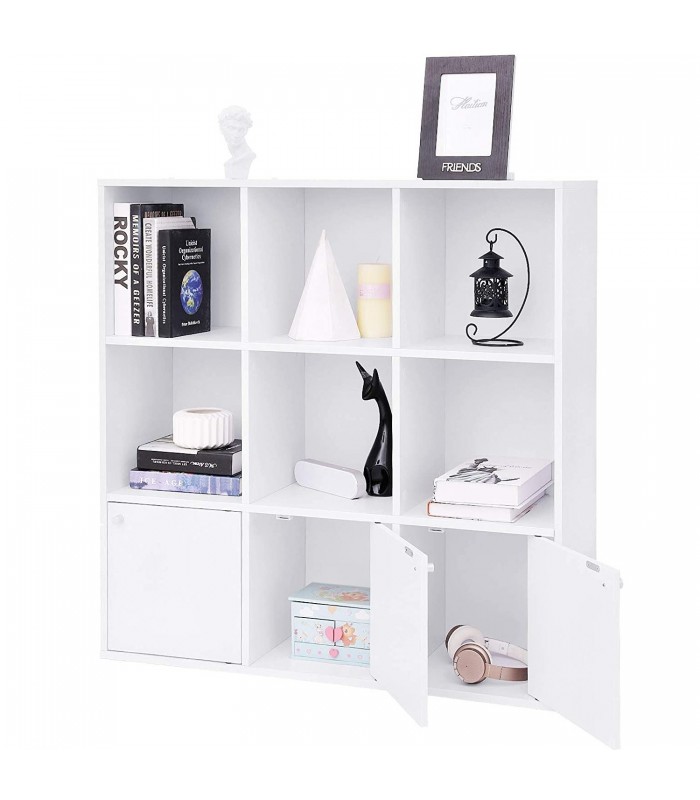 Biblioteca/Raft depozitare cu 3 usi pentru locuinta/birou, Alb