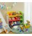Raft depozitare jucarii XL cu 3 cutii mari si 6 cutii mici, Multicolor, L 86 cm