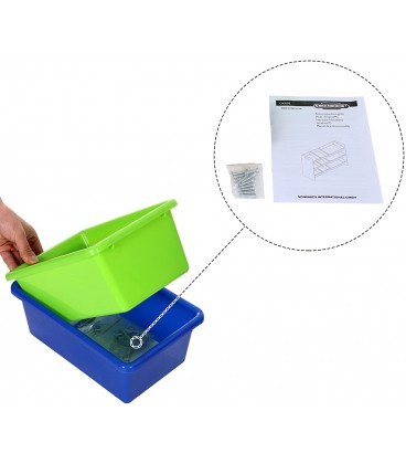 Raft depozitare jucarii XL cu 3 cutii mari si 6 cutii mici, Multicolor, L 86 cm