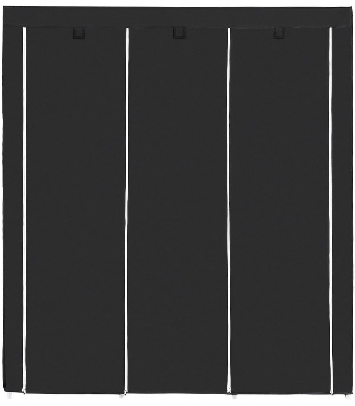 Dulap haine, Stofa, Negru, 175 x 150 x 45 cm